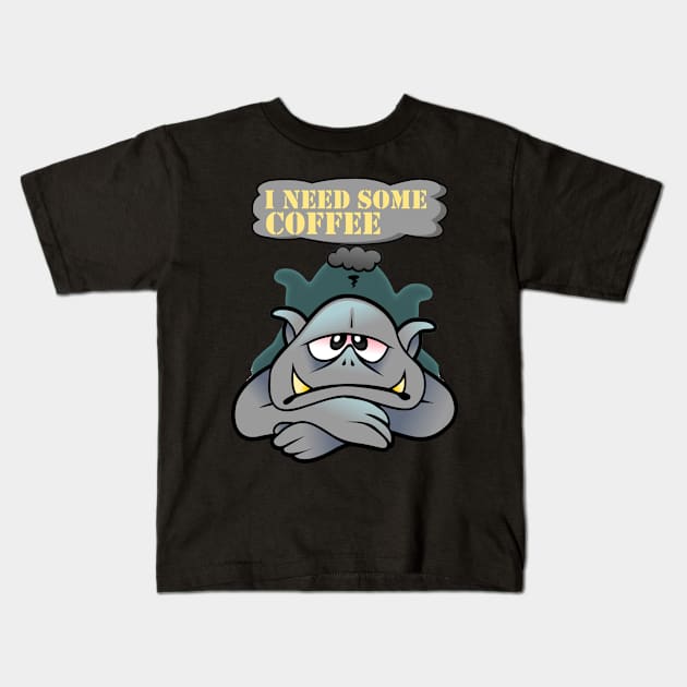 I need some coffee Kids T-Shirt by Island Chef2